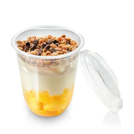 Müsli/Chiapudding Dessertbæger PLA 430ml Klar | Biologisk Nedbrydelig | 1 stk | TheFlavourShop.dk