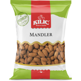 Kilic Mandler Naturel 800g | Hele Mandler