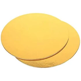 Kagepap - rund - guld/sort - 28 CM 1 stk